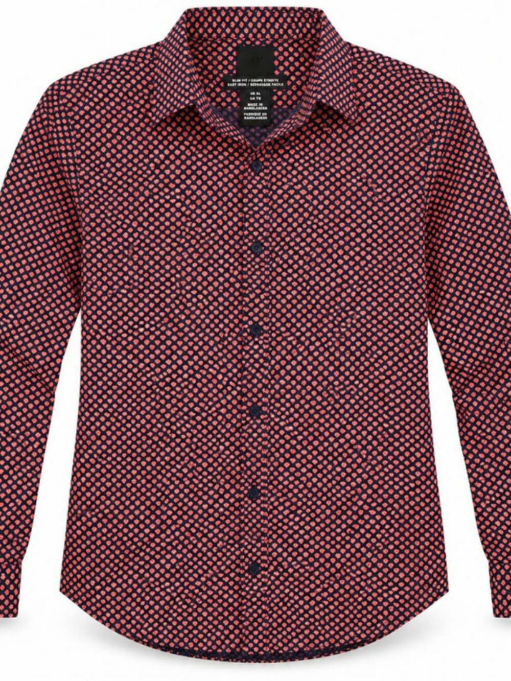 H&M Men's Tiny Heart Print Slim-Fit Button-Up Shirt | XL | NWT